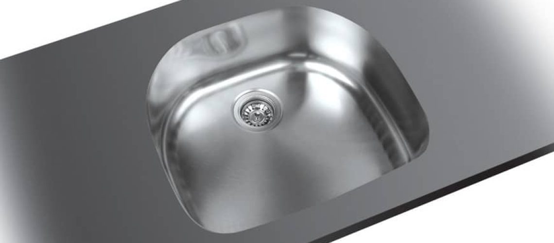 D shape stainless steel sink