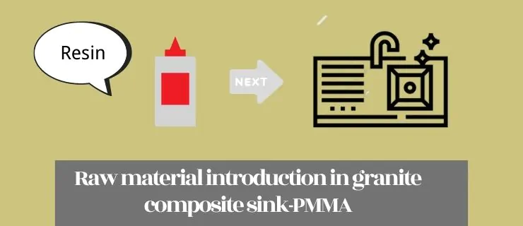 Introduzione della materia prima nel lavello composito in granito-PMMA