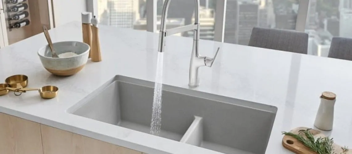 Low divide kitchen sink